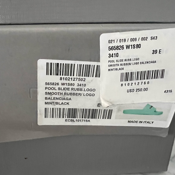 Authentic Balenciaga Aqua Blue Slides - Picture 6 of 6